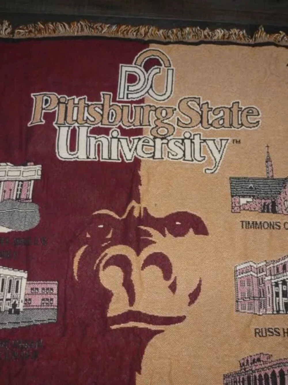 Pittsburg State University Blanket / Throw - Approx 38